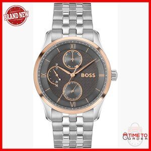 Men's Stainless Steel Watch, 41mm, Water Resistant, Quartz Multifunction